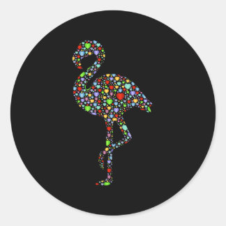Flamingo Hearts Silhouette Lover Gifts Classic Round Sticker