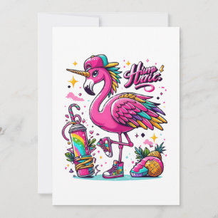 Flamingo hiphop holiday card