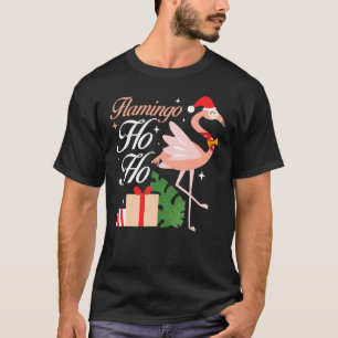 Flamingo Ho Ho Cute Funny Mum Christmas T-Shirt