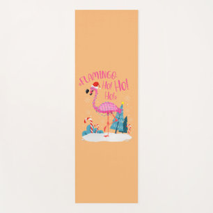 Flamingo Ho-Ho-Ho Christmas Pink Flamingo Theme Yoga Mat