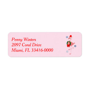 Flamingo Holiday Label Return Address Label