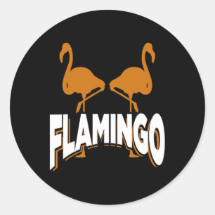 Flamingo I Bird Birdwatching Flock Beach Nature Su Classic Round Sticker