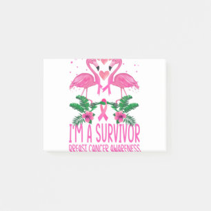 Flamingo I'm A Survivor Breast Cancer Awareness Post-it Notes