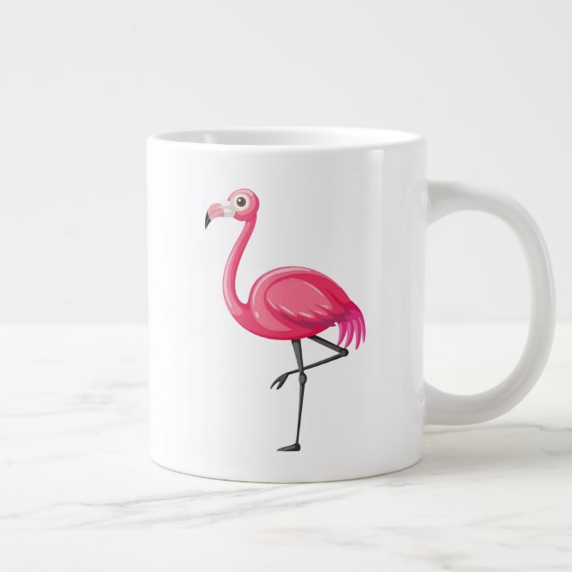 Flamingo in Cartoon Style-23654 Large Coffee Mug (Right)