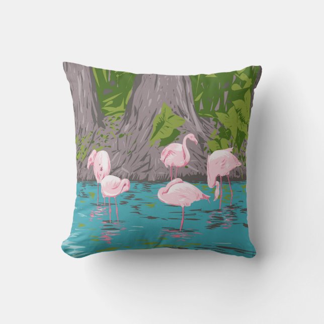 Flamingo in Everglades Cushion (Front)