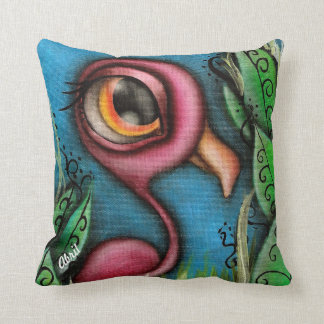 Flamingo in Garden Pillow