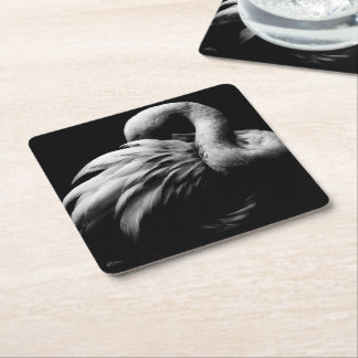 Flamingo in Repose Square Paper Coaster
