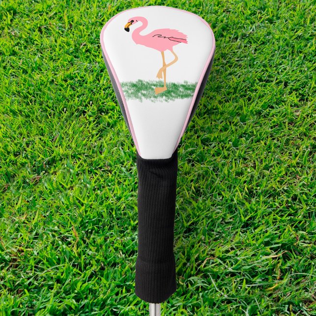 Flamingo In The Grass Golf Head Cover (Creator Uploaded)