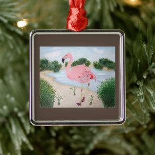 Flamingo in the Marsh Ornament