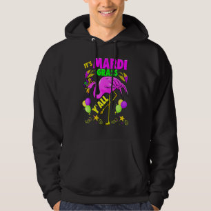 Flamingo Its Mardi Gras Yall Carnival Jester Hat W Hoodie