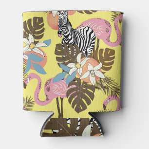 Flamingo Jungle: Exotic Animal Pattern. Can Cooler