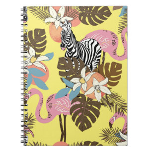Flamingo Jungle: Exotic Animal Pattern. Notebook