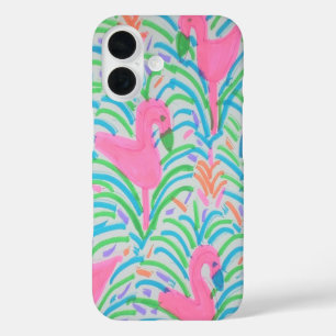Flamingo Jungle Party iPhone Case