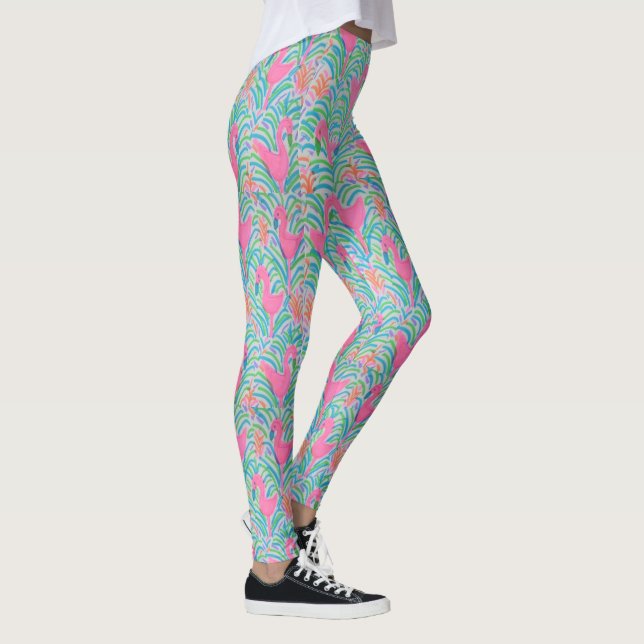 Flamingo Jungle Party Leggings (Right)