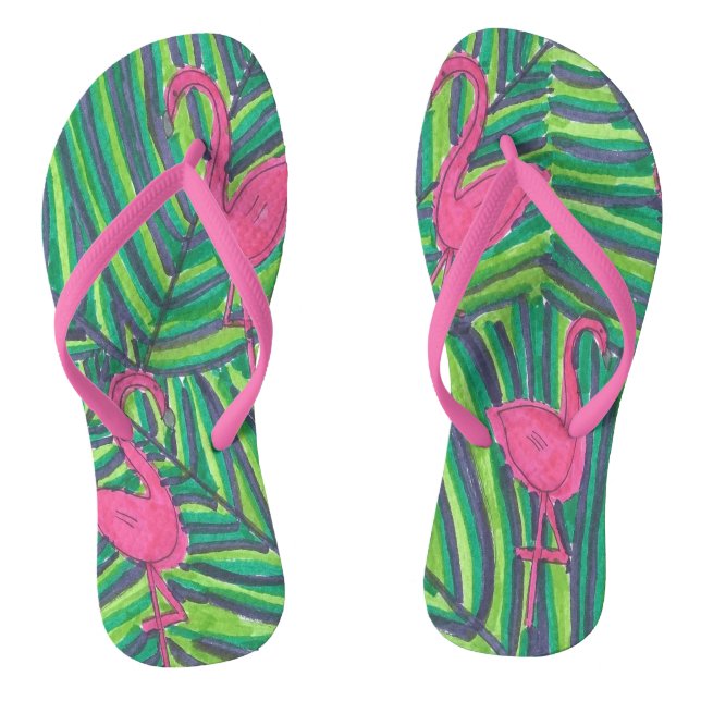 Flamingo Jungle Vibe Thongs (Footbed)
