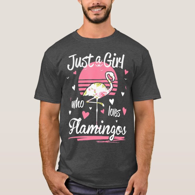 Flamingo  Just A Girl Who Loves Flamingos T-Shirt (Front)