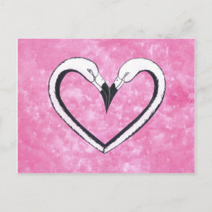 Flamingo Kiss Heart, love gifts Postcard