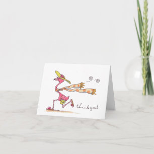 Flamingo Lady "thank you" notecard