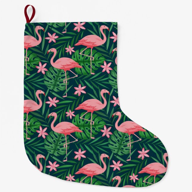Flamingo Large Christmas Stocking (Front)