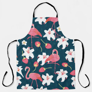 Flamingo Lilies: Tropical Vintage Design. Apron