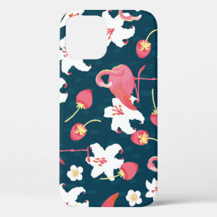 Flamingo Lilies: Tropical Vintage Design. iPhone 12 Case
