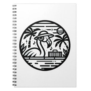 Flamingo Listening to Music - Tropical Chill Vibes Notebook