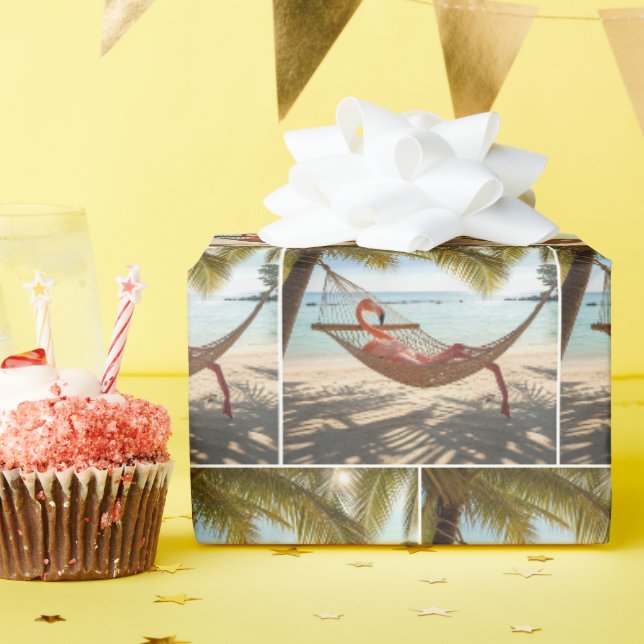 Flamingo Lounging in a Hammock Wrapping Paper (Birthday Party)