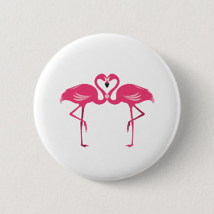 Flamingo Love 6 Cm Round Badge