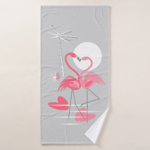 Flamingo Love bath towel
