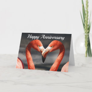 Flamingo Love Blank Anniversary Note Greeting Card