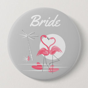 Flamingo Love Bride button