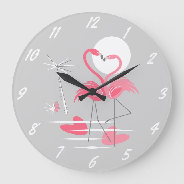 Flamingo Love clock numbers round (Front)