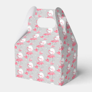 Flamingo Love favour box gable tiled