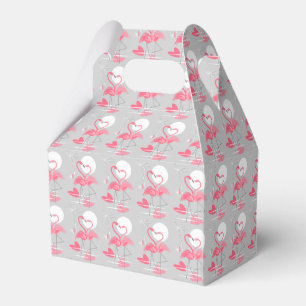 Flamingo Love favour box gable tiled