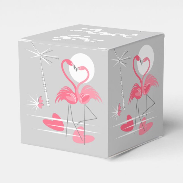 Flamingo Love favour box Thank You classic (Front Side)