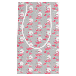 Flamingo Love gift bag small tiled