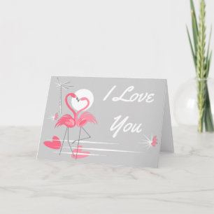 Flamingo Love I Love You landscape Card