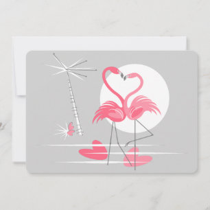Flamingo Love invitation horizontal