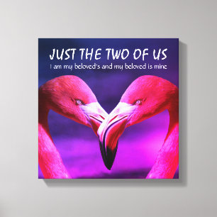 Flamingo Love JUST THE TWO OF US Christian Canvas Print