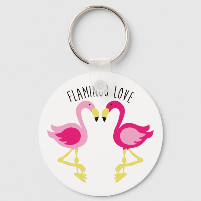 Flamingo Love Key Ring (Front)