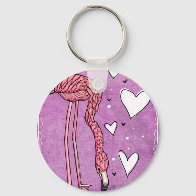 flamingo love key ring (Front)