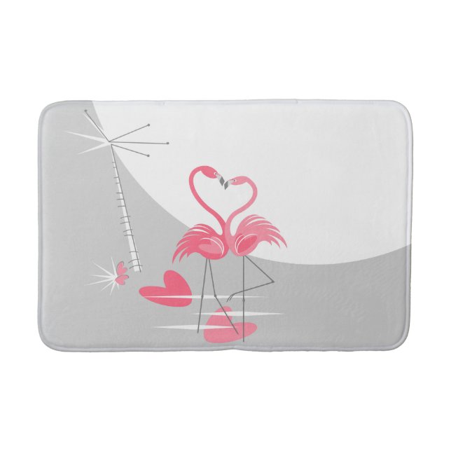 Flamingo Love Large Moon bath mat (Front)