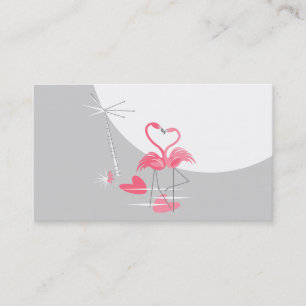 Flamingo Love Large Moon business card