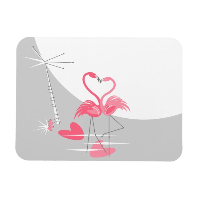 Flamingo Love Large Moon flexible magnet landscape (Horizontal)