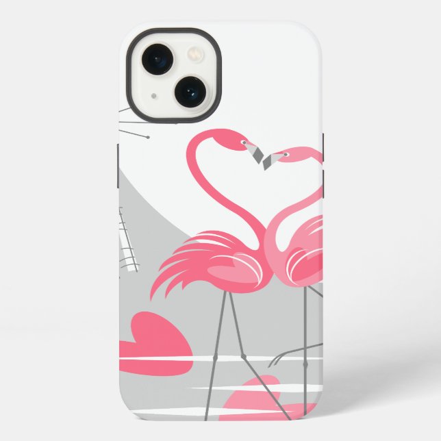 Flamingo Love Large Moon IPad Mini case vertical (Back)