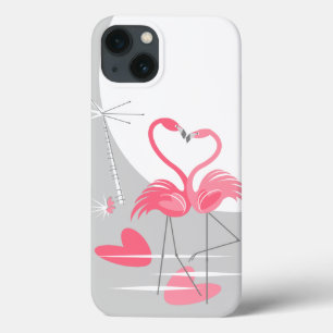 Flamingo Love Large Moon IPad Mini case vertical