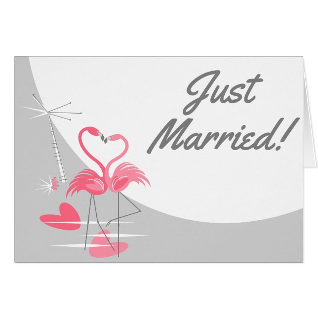 Flamingo Love Large Moon Just Married landscape (Front Horizontal)
