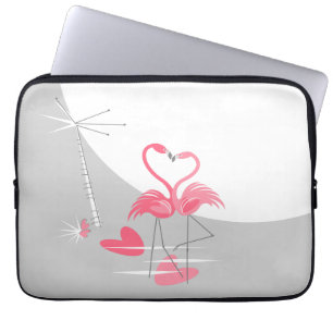 Flamingo Love Large Moon laptop sleeve 13"