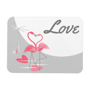 Flamingo Love Large Moon Love flexible magnet