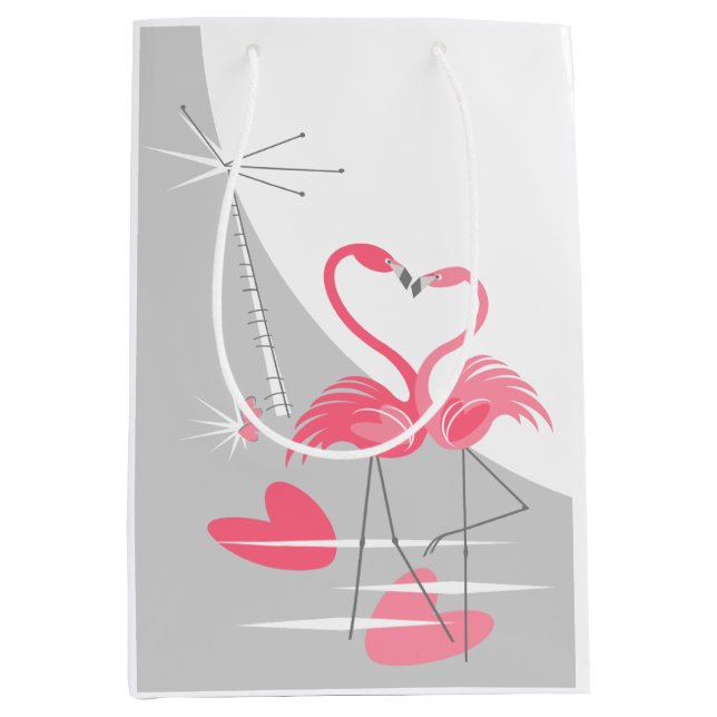Flamingo Love Large Moon medium Gift Bag (Front)